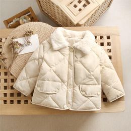 Jackets Autumn Winter Girls Coats Children Warm Cotton-padded Jacket Kids Diamond Outerwear Student Outdoor Parkas Baby Clothing