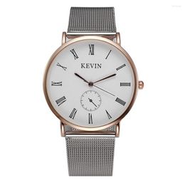 Wristwatches 100pcs/lot Kevin-3068 Selling Mesh Watch Simple Dial Rose Gold Case Casual For Unisex Wholesale Wrap Quartz