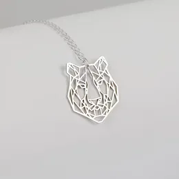 Pendant Necklaces Women's Tiger Head Necklace Hollow Out Craft Stainless Steel Jewellery Birthday Party Gifts Suitable For Women