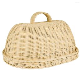 Dinnerware Sets Rattan Cover Bread Storage Basket Kitchen Supplies Baquette Candy Tray Display