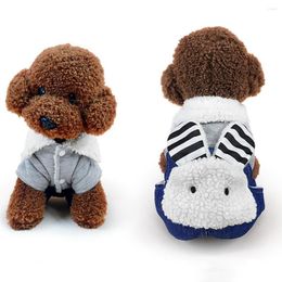 Dog Apparel Thickened Winter Warm Pet Clothes For Small Dogs Cartoon Hooded Dress Up Coat Jacket Costume Puppy Pug
