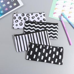 Stripe Pencil Bag Pocket School Cosmetic Make Up Pencil Pen Organiser Bag Case Pouch Office School Supplies