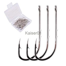 Fishing Hooks 50pcs Long Shank Fishing Hooks Size 1-12# Ring Eye Fishhooks With Plastic Box Sharp Barbed Fish Hooks For Freshwater Saltwater x0822