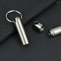 Storage Bottles Pure Titanium Mini Waterproof Travel Bottle Holder Container With Keychain Case Health Care