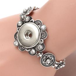 2020 New Flower Rhinestone Charms Bracelet Snap Bracelet 18-20mm Fit 18mm Snap Button For DIY Snaps Jewelry SZ04751253w