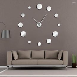 Wall Clocks Round Mirror Large Clock Simple Modern Design Frameless Giant Watch Home Decor Accessories DIY Enthusiasts Gift