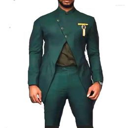 Abiti da uomo Desgin Green Suit Green Slimt personalizzato Elegante Elegante Elegante Abbigliamento Formale per feste Groomman Outfit da sposa 2 pezzi (pantaloni per giacca)