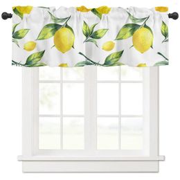 Curtain Lemon Leaf Fruit Short Curtains Kitchen Cafe Wine Cabinet Door Window Small Wardrobe Home Decor Drapes