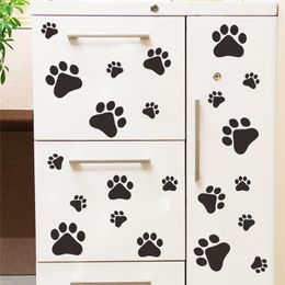 Wall Stickers Cute Dog Footprints Sticker Bedroom Home Decor For Kids Room Cupboard Decoration Wallpaper Selfadhesive Combination Decals 230822