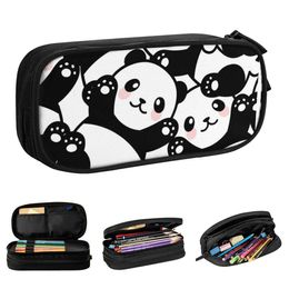 Learning Toys Panda Pencil Case Cartoon Animal Nature Pen Box Bags for Student Large Storage Office Gift Pencil Pouch R230822