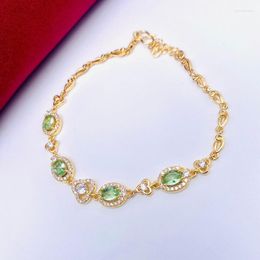 Charm Bracelets Free Mail Sargent Bracelet Inlaid With Emerald Natural Gem Women's 18K Gold Plated Temperament