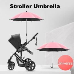 Stroller Parts Accessories Universal Baby Stroller Umbrella with Clamp 360 Adjustable Stroller Sun Shade Waterproof Umbrella for Pram Trolley Beach Chair 230821
