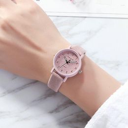 Wristwatches Simple Brand Quartz Watch Digital Scale Vintage College Style Leather Belt Fashion Women's Student Wristwatch Drop