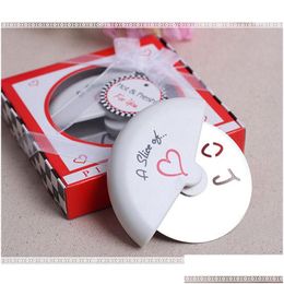 Party Favor Wholesale A Slice Of Love Stainless Steel Pizza Cutter In Miniature Box Favors And Gifts For Guest Wa2024 Drop Delivery Ho Dhxsk