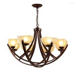 Chandeliers American Loft Iron Chandelier Industrial Lights Living Room Bedroom Dining Home Retro Style 8 Hanging Fixtures