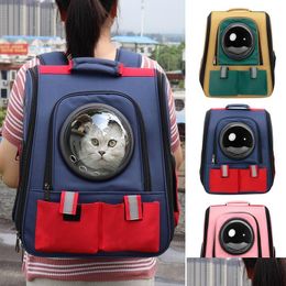 Dog Carrier Pet Cat Backpack Breathable Outdoor Shoder Bag For Small Dogs Cats Space Capse Astronaut Travel Jllnoy Drop Delivery Hom Ot4Bg