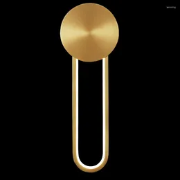 Wall Lamp Fast Modern Sconce Golden Parlor Bedroom Corridor Stairs Decor Lighting Simple Brass Dimmable Lights 18W