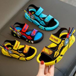 Flache Schuhe Kinder Sandalen Cartoon Muster Design Nicht rutscher weicher Boden Jungen Strand Schuhe Sommer Sandalen Schüler Sports Sandalen 230821