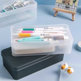 Learning Toys pp plastic stationery box simple transparent frosted student office storage box pencil case
