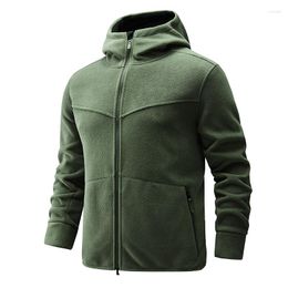 Men's Jackets Autumn 2023 Fleece Warm Coat Men Spring Windproof Casual Slim Jacket Hooded Polar Clothing