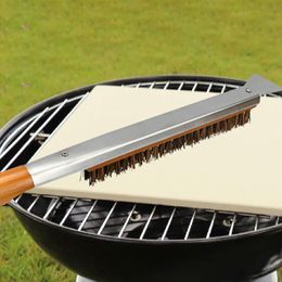 BBQ Tools Accessories Pizza Stone Brush Oven With Scraper Long Cleaning Household Kitchen 230821