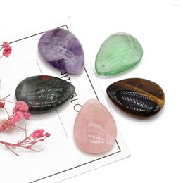 Charms Natural Stone Drop Shaped Pendant Green Fluorite Amethyst For Making DIY Charm Jewellery Necklace Wedding Party Accessories