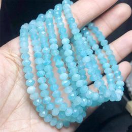 Bangle Natural Faceted Amazonite Bracelet Bead Crystal Healing Stone Fashion Gemstone Jewelry Gift 1pcs