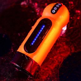 Massager Male Masturbator Automatic for Men Adult Goods Vibrating Sucking Machine Yellow Vagina