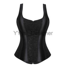 Womens Gothic Shoulder Straps Corset Overbust Top Jacquard Corset Bustier Exotic Corselet Lingerie Brocade Costumes Fashion x0823