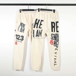 Designers Casual Pant Streetwear Jogger Trousers Sweatpants Rrr123 Co Branded High Street Revitalization Letter Printing Worn Out Tie Feet Guard Pants Loose Mens a