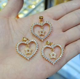 Chains 1pcs Heart Pendant Jewellery Making Colour DIY Gold Plated Copper Accessories For Bracelet Necklace Df3as