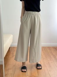 Women's Pants Spring And Summer 2023 WearFashionable Simple Pleated Wide-Leg Cropped 0401
