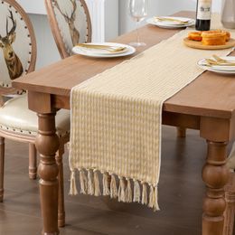 Table Runner Nordic Modern Concise Design Coffee Dining Decor Household Country Natural Tablecloth Cotton Tea Flag 230822