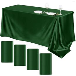 Table Cloth Satin Tablecloth 145 260CM Overlay Cover Rectangle Silk Tablecloths Decoration For Wedding Banquet Party