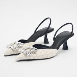 Pumps ZA Dress Women 557 Woman Spring Summer Transparent Slingback Wedding Shoes High Heels Elegant Stiletto Pointed 230822 892