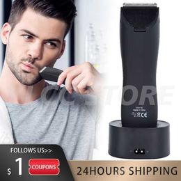 Safety Electric Shaver Pubic Professional Body Hair Trimmer for Men Balls Waterproof Grooming Clipper Groin Trimmer Led No Nicks L230823
