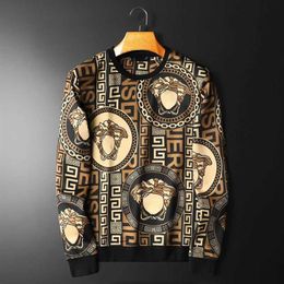 designer sweatshirt fashion mens large size long sleeved T shirt ver Medusa round neck pullover sweater fashion coat218G