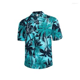 Men's Casual Shirts Jemeigar Men S Short Sleeve Hawaiian Shirt Tropical Print Button Down Aloha Tree Printed Summer