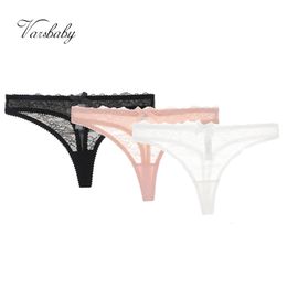 Women's Panties Varsbaby sexy floral lace thong transparent bow underwear lowwaist SXL panties for ladies 230822