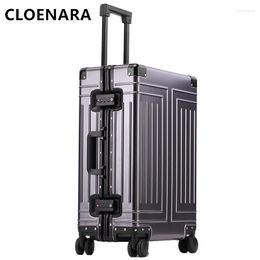 Suitcases COLENARA 20"24"26"29" Inch Suitcase Men's Full Aluminium Alloy Business Fashion Trolley Bags Portable