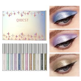 Eye Shadow QI Glitter Shimmer Eyeshadow Pen Set Cosmetic Pencil Eyeliner Quickdrying Liquid Sticker Outline Eyemakeup 230906