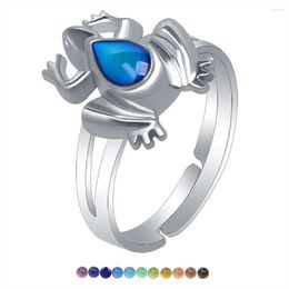 Cluster Rings Mood Ring Fashion Small Frog With Temperature Can Change Colour For Women Jewellery