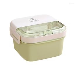 Dinnerware Sets Adult Bento Box 2 Layers Lunch With Salad Dressing Container Portable Containers