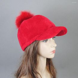 Ball Caps 2023 Winter Autumn Women Lamb Fur Thicken Warm Solid Baseball Cap Female Velvet Kpop Gorras Fashion Wild Peaked Hat