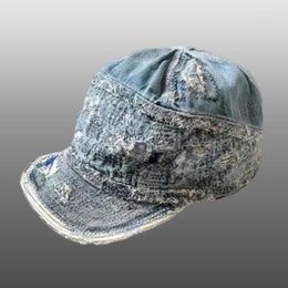 Ball Caps Men Shredded Cowboy For Vintage Hat Flat Edge Baseball Leisure Outdoor Sunscreen Cap Casquette Homme Marque Luxe
