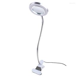 Table Lamps Rotatable 8X Illuminated Magnifier Flexible Desktop Glass Soldering