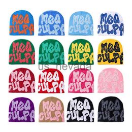 Beanie/Skull Caps Hot selling new studded beanie hat MeaCulpa brimless knitted cap J230823