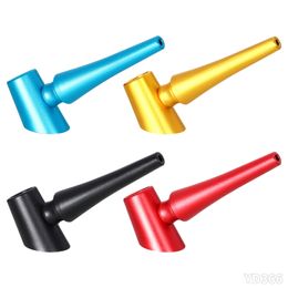 HONEPUFF NEW Aluminium Smoking Tobacco Hand Pipe 101MM Long Hammer Shape Metal Pipes Herb Grinder Accessories