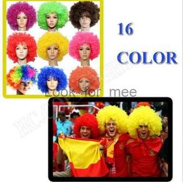 Clown Fans Carnival Wig Disco cap hat Funny Fancy Dress Stage Do Fun Joker Adult Child Costume Afro Curly Hair Wig party props HKD230823