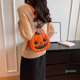 Halloween Bag 2023 Cartoon Personalised Pumpkin Bag Same Style Women's Chain Crossbody Small Round Bag